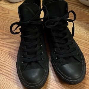 All black high top converse